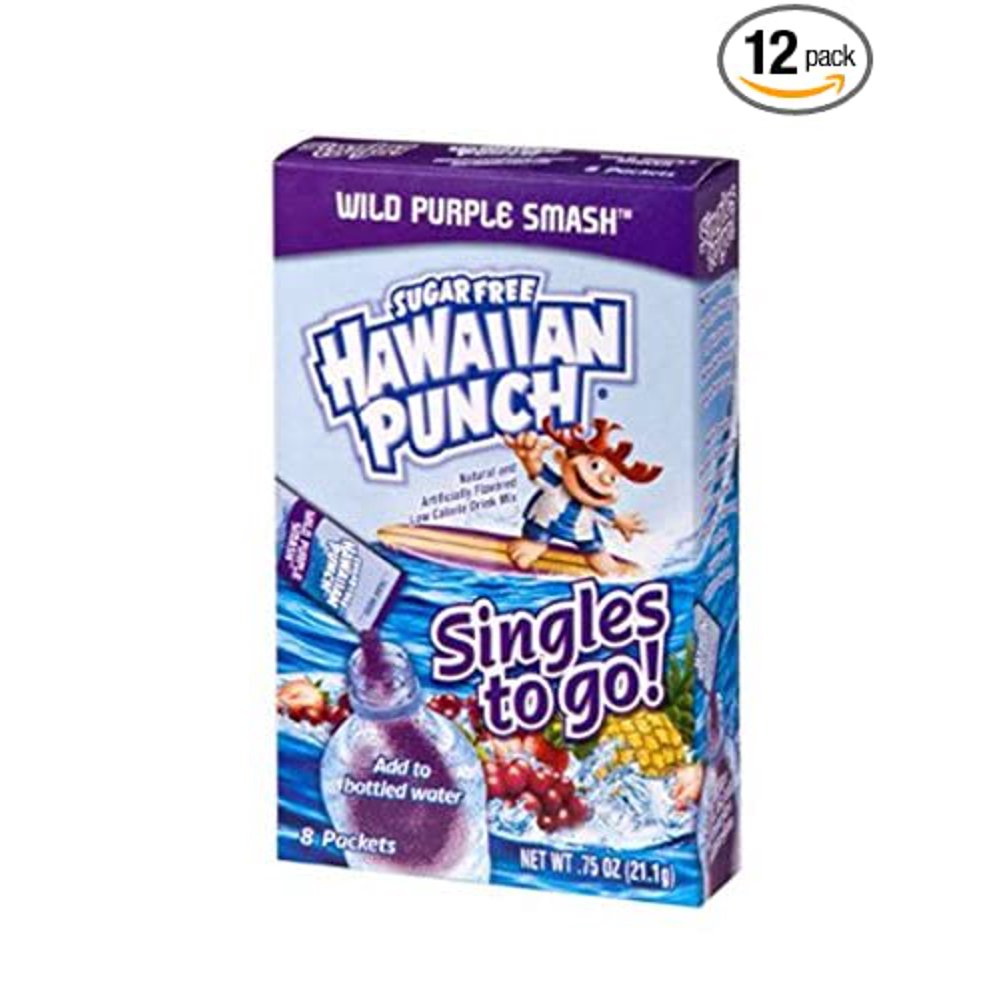 Hawaiian Punch Singles To Go Powder Sticks, Water Drink Mix, Wild