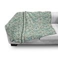 thumbnail image 3 of Waves Soft Flannel Fleece Blanket, Vintage Ornate Boundless Curved Lines Ocean Theme Sea Coastal Ethnic Design, Cozy Plush for Indoor and Outdoor Use, 60" x 80", Turquoise and Beige, by Ambesonne, 3 of 6