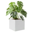 thumbnail image 3 of For Both Indoor And Outdoor Use, For Gardens, Entrances, Patios White Steel Cube Planter Box, Indoor Outdoor Planter, Square Outdoor Planter, 3 of 19