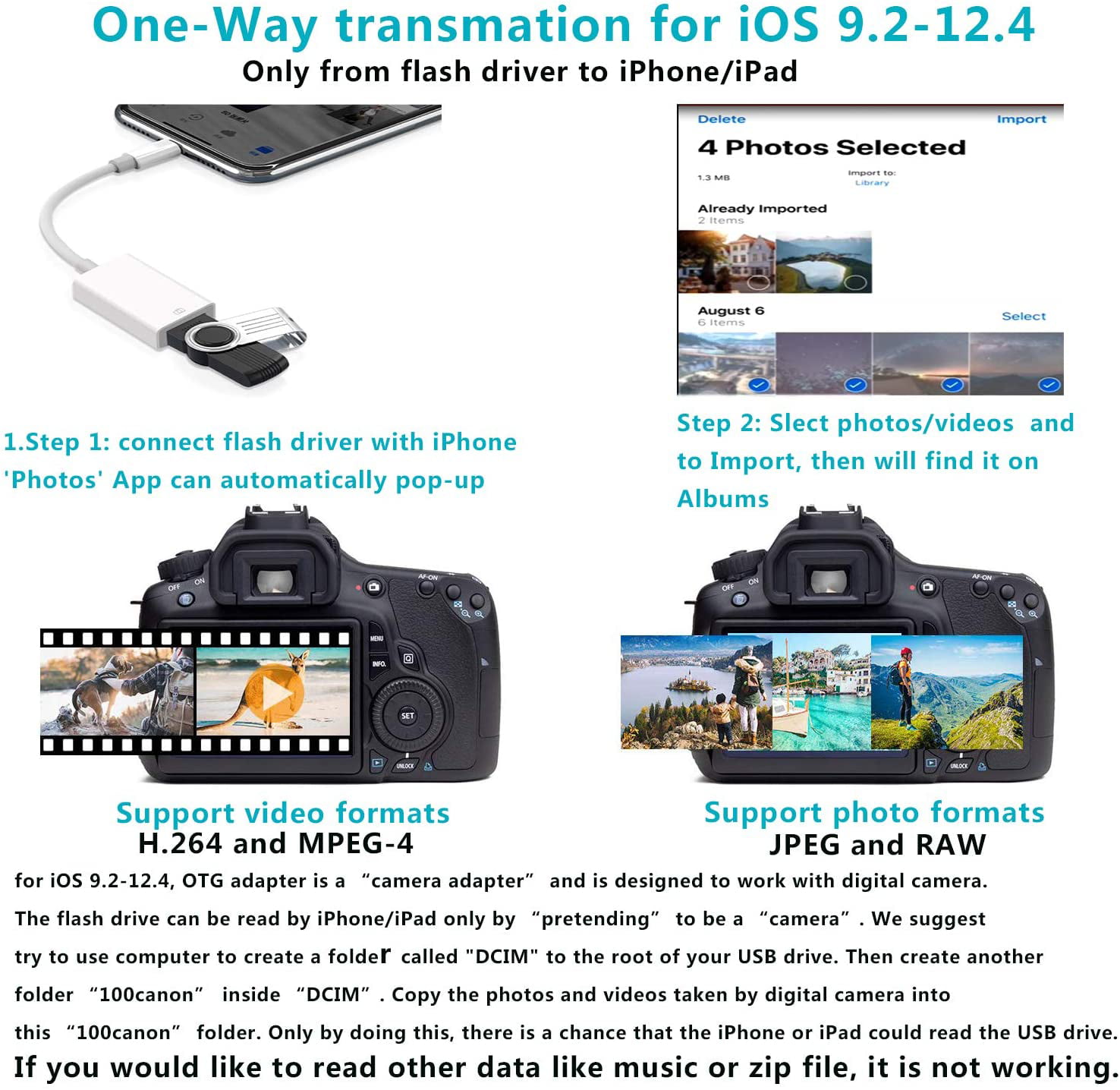 محول الكاميرا Apple Lightning to USB Camera Adapter, USB 3.0 OTG