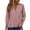 Light Pink, variant on Sweaters for Women Multicolor Polyester Summer Tops Trendy 3/4 Sleeve V Neck Eyelet Shirts Casual Holiday Vacation Blouses Shirts M