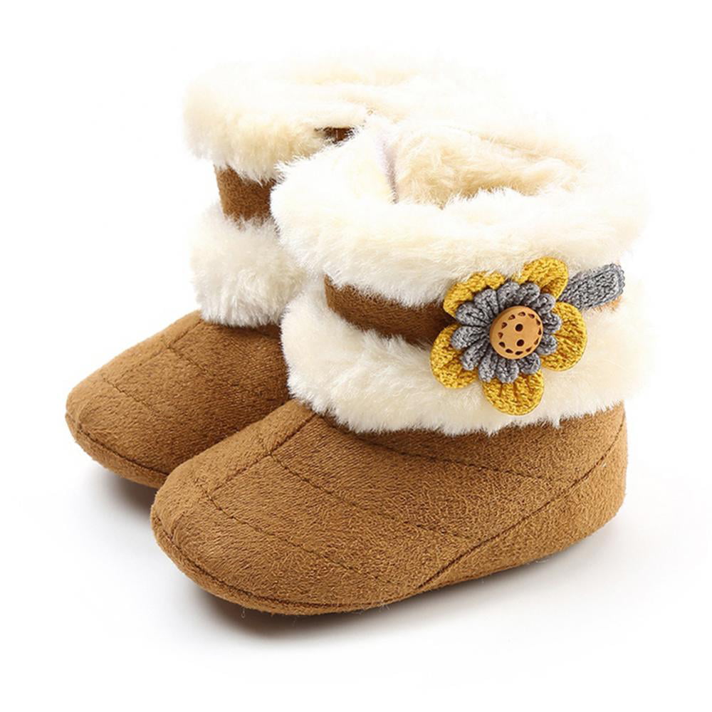RVROVIC Baby Girls Snow Boots Infant Toddler Warm Winter Shoes Premium Soft Anti-Slip Prewalker 