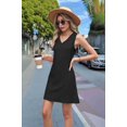 thumbnail image 6 of Womens Summer Dresses Loose Fit V Neck Sleeveless Sundresses Beach Hawaiian Dress with Pockets Black S, 6 of 9