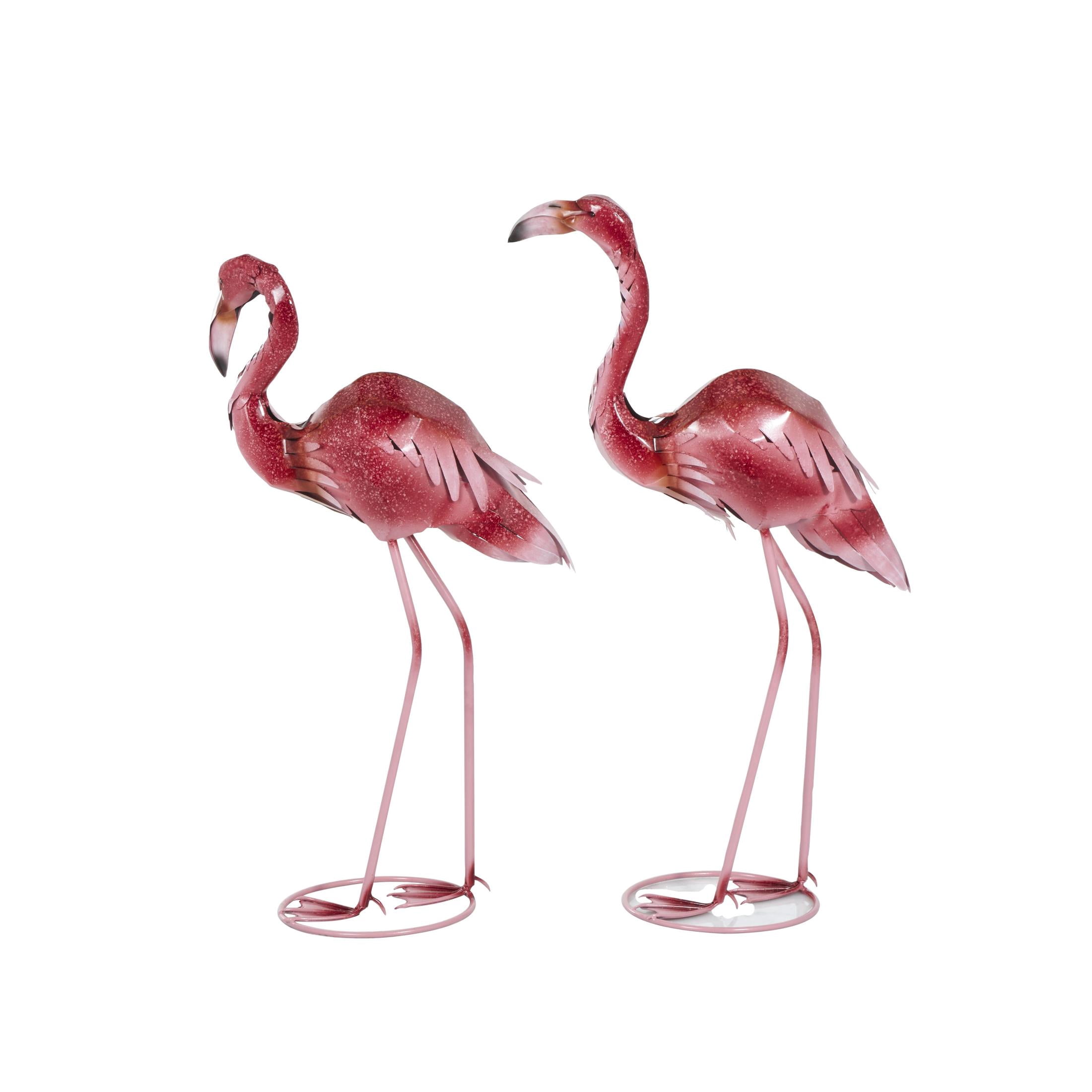 DecMode 36" Tall Textured Ombre Flamingo Garden Sculpture (2 Pack)