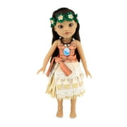 Emily Rose 14.5 Inch Doll Clothes 6 Piece Princess Moana-Inspired 14 inch Doll Outfit, Including Heart Of Te Fiti Necklace And Headband!
