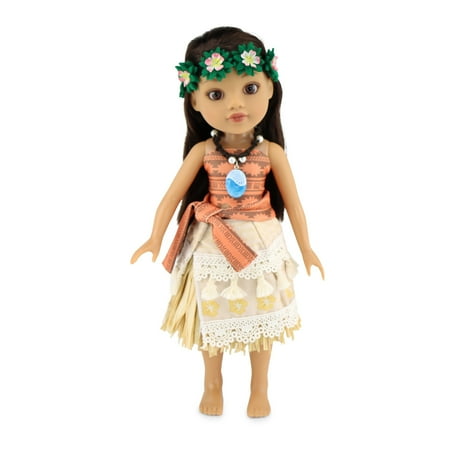 Emily Rose 14.5 Inch Doll Clothes 6 Piece Princess Moana-Inspired 14 inch Doll Outfit, Including Heart Of Te Fiti Necklace And Headband!
