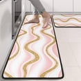 thumbnail image 2 of Kitchen Rugs Sets Of 2,Pink Gold Wave Marble Pattern Anti Fatigue Kitchen Mat Rugs Non Slip Washable,Decorative Kitchen Floor Mats for Kitchen,Sink,Laundry,17"x47"+17"x47", 2 of 5