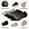 thumbnail image 3 of DOVACKA Men's 8-Pack No Show Low Cut Cotton Socks, Non-Slip with Grips for Loafer Sneakers, 3 of 6