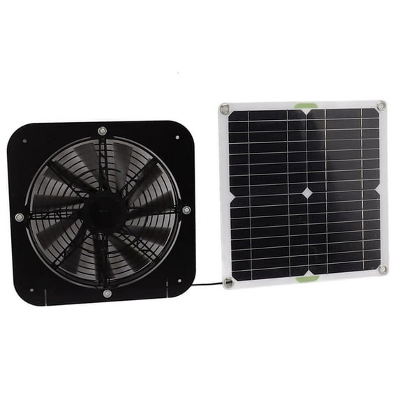 Yammee Weatherproof Waterproof Solar Panel Vent Fan Monocrystalline Exhaust Fan for Chicken Coops and Greenhouses Shed