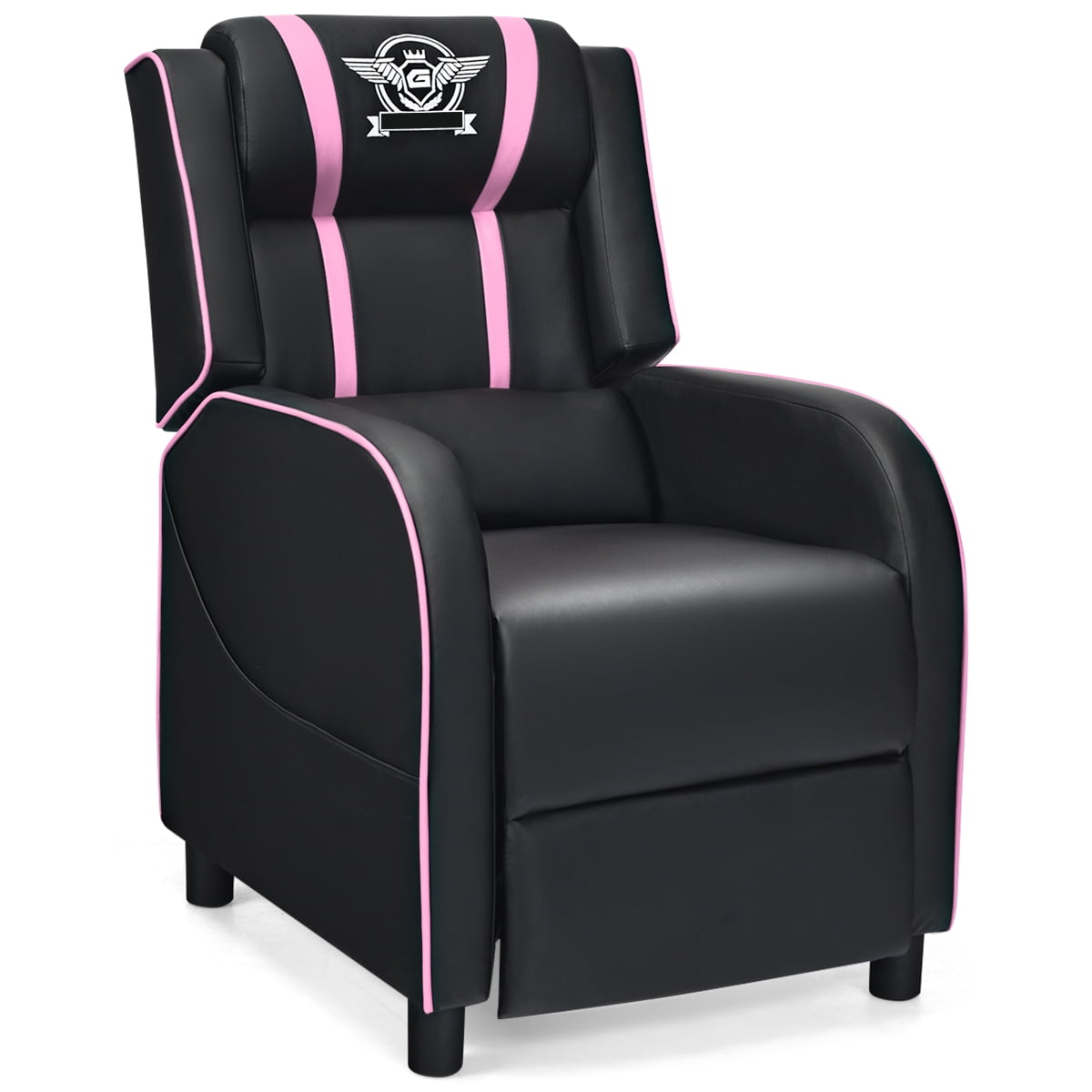 Giantex Gaming Recliner Chair Racing Style Single Recliner Sofa w Cushion Pink