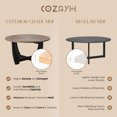 thumbnail image 3 of COZAYH Table Basse Ronde Rustique de Style Ferme avec Base à Croisillons pour Salon, 3 of 11