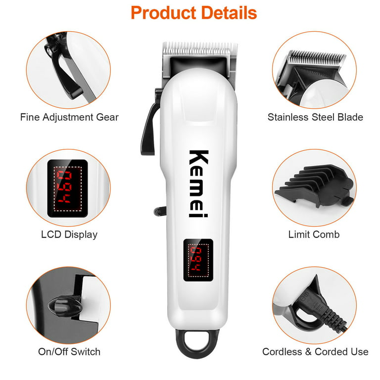 Kemei Hair Trimmer Corded Hair Cutting Kit for Men,,Rechargeable Home  Haircut