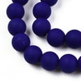 thumbnail image 2 of 1Strand Opaque Glass Beads Strands Frosted Round Dark Blue 8~8.5mm Hole: 1.5mm about 51~53pcs/strand 14.96 inch~15.55 inch(38~39.7cm), 2 of 4