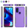 thumbnail image 1 of For Moto G pure/ G Power（2022）Case, 2 in 1 Hard PC Phone Case for Moto G pure/ G Power（2022）, Rubber & Rugged Shockproof Full Body Protection Case Cover-Black, 1 of 8