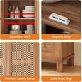 thumbnail image 4 of Ourlova 64" H Farmhouse Pantry Cabinet with 2 Rattan Doors, Adjustable Shelves Storage Organizer for Kitchen Dining Room, 4 of 7
