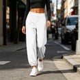 thumbnail image 6 of VV AVEORS Womens Wide Leg Sweatpants Cozy Casual Jogger Pants Baggy Elastic High Waisted Athletic Yoga Pants With Pockets White 2XL, 6 of 7