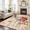 thumbnail image 2 of 5'x7' Area Rugs for Living Room Bedroom, Christmas Washable Rug Carpet Runner Indoor Outdoor, Winter Xmas Snowman Sugar Ice Cream Vintage Non Slip Floor Mats Area Rug for Kitchen, Nursery, 2 of 8