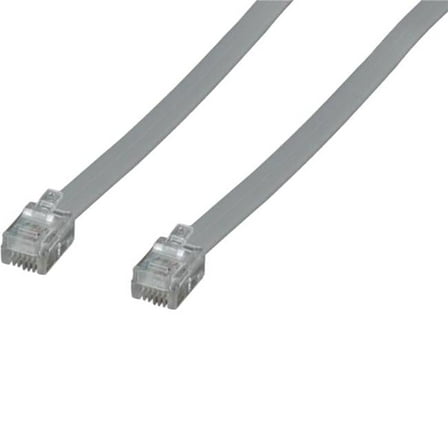 Sanoxy SNX-CBLR-PH102-3125 25 ft. RJ12 6P6C Straight Modular Cable - Silver - Pack of 2