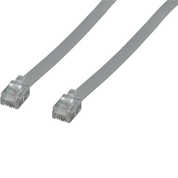 Sanoxy SNX-CBLR-PH102-3125 25 ft. RJ12 6P6C Straight Modular Cable - Silver - Pack of 2