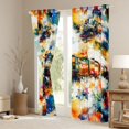 thumbnail image 3 of Manfei Cartoon Train Kitchen Curtains,Multicolor Smoke Pattern Black Out Curtains Pack of 2 (42x63 Each), 3 of 7