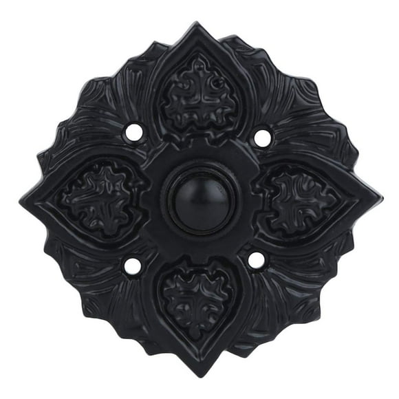 Timbre De Puerta De Hierro Con Cable, Pulsador Vintage Con Acabado En Polvo Negro, Timbre De Puerta Decorativo Vintage Con Fácil Instalación, 31/4" X 3 1/4"