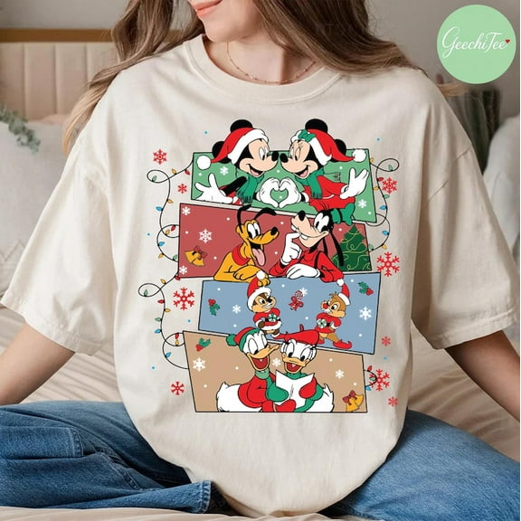 Vintage Merry Christmas Mickey And Friends Shirt, Mickey'S Very Merry Christmas Party Tshirt, Disney Christmas Tee, Disneyland Christmas Tee