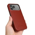 thumbnail image 6 of Case for iPhone 17 Pro Max, Genuine Leather Flip Case with Microfiber Lining, Support Wireless Charging, Business Classic Shockproof Magnetic Clasp Phone Cover for iPhone 17 Pro Max, Brown, 6 of 10