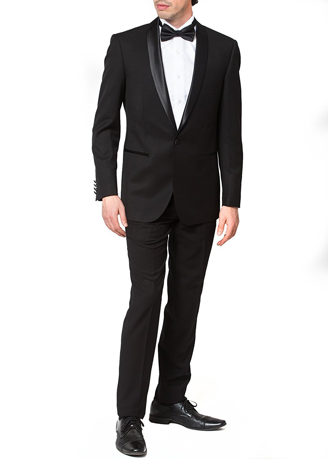 Giorgio Fiorelli Men’s G47815/1 One Button Modern Fit Two-Piece Shawl Collar Tuxedo Suit Set - Black - 44R - image 2 of 5