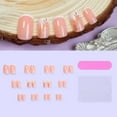 thumbnail image 3 of 24 Pcs Glossy Press On Nails French Tips False Nails Wheat Full Covers Stick On Nails Short Square Acrylic Nails, 3 of 6