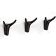 thumbnail image 1 of Juego de 3 ganchos adhesivos con forma de cuerno para pared para baño y cocina, color negro, 1 of 5
