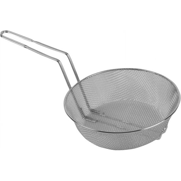 TrueCraftware - 10- inch Round Fine Mesh Culinary Basket, Nickel Plated