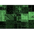 thumbnail image 1 of Ahgly Company Indoor Rectangle Patchwork Emerald Green Transitional Area Rugs, 7' x 9', 1 of 4