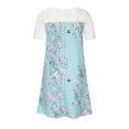thumbnail image 2 of CHUANK Robes d'Été pour Femmes 2022 Robes Décontractées de Plage pour Femmes Mode Bohème Imprimé Col Rond Décontracté Manches Courtes Longueur Genou Robe Grande Taille Robes de Vacances Mini Robes d'Été Légères, 2 of 5