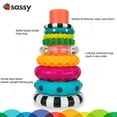 thumbnail image 2 of Sassy Stacks of Circles Stacking Ring STEM Juguete de aprendizaje, a partir de 6 meses, multicolor, juego de 9 piezas, 2 of 5