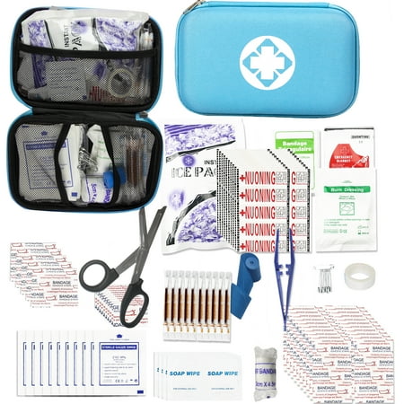 Car First Aid Kit Emergency Kit Camping Essentials Home Blue First-Aid Bag - 277 Piece Emergency Supplies Hiking First Aid Kit for Backpack Survival Kits for Disaster Preparedness YIDERBO