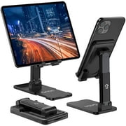 Gritin Phone/Tablet Stand, Adjustable Phone Holder Dock for Desk, Portable Fold-up Holder for Tablet, Super Stable