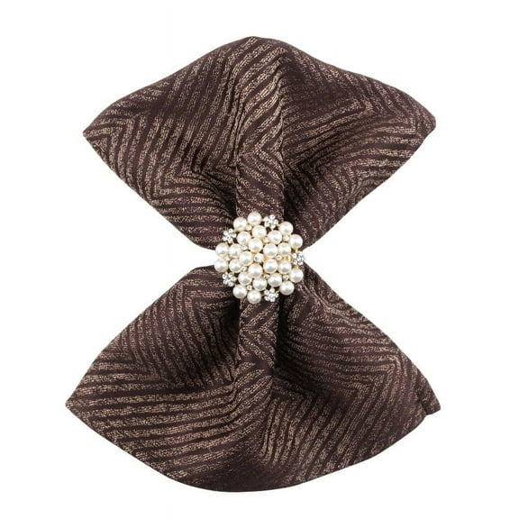 XmhyTop 2pcs Damask Jacquard Cloth Napkins Waterproof Spillproof Polyester Fabric Napkins Brown, 18.11 x 18.11Inch