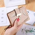 thumbnail image 3 of Women's Mini Soft Leather Bifold Wallet With ID Window Card Sleeve Coin Purse,Khaki, 3 of 8