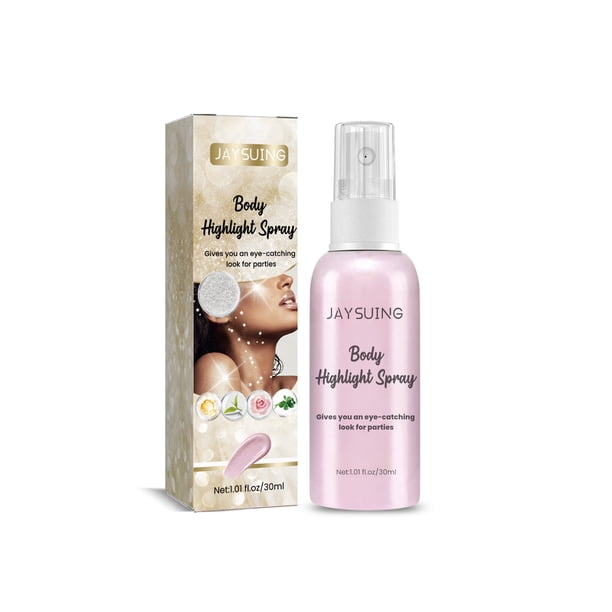 Pisexur Belleza Maquillaje Spray iluminador corporal, spray de brillo corporal, gel líquido de brillo para rostro seco, maquillaje de escenario pintado para rostro, cuello,para mujeres y hombres