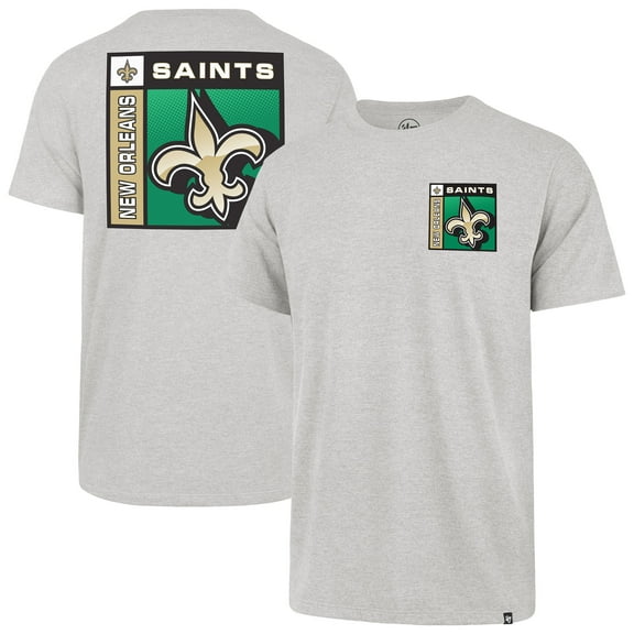 Men's '47  Gray New Orleans Saints Chrome Plate Franklin T-Shirt