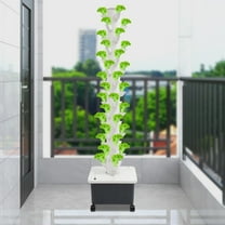 156cm White Vertical Floorstanding Hydroponic Growing Tower 45 Plant Sites Automatic Watering for Balcony Garden