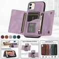 thumbnail image 6 of Dteck Case for Apple iPhone 11 6.1-inch,Shockproof Rubber Case Card Holder Wallet Hybrid Leather Kickstand Protector Cover for iPhone 11,Purple, 6 of 6