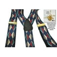 thumbnail image 4 of Hold-Ups Diamond Back Pattern Suspenders 1 3/8" in X-back w/ No-slip Gold Clips, 4 of 4