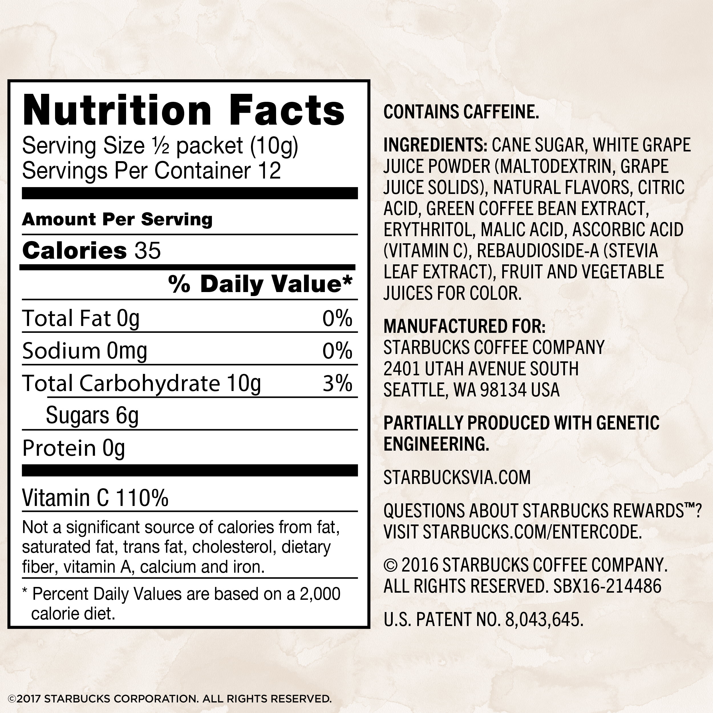 Starbucks Lemonade Nutrition Facts | Blog Dandk
