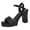 Black, variant on Rokment Bling Sequin Platform Dressy Sandals for Women Bride Wedding Summer Casual Leather Open Toe Ankle Strap Chunky Heels Dress Pumps Shoes