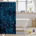 thumbnail image 3 of Manfei Lovely Ombre Stars Shower Curtain 72Wx78L,Sprinkle Print Bath Curtain,Teal Gold, 3 of 5
