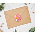 thumbnail image 2 of Darling Souvenir Round 45 Pcs Sunflower Save The Date Stickers Wedding Personalized Bride Groom Names And Date Envelope Seals - Peach, 2 of 4