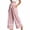 Pink, variant on Women’s Tassel-DUnrefinedstring Trim Wide-Leg Linen Pants, Elastic-Waist Textured Build for Holiday Leisure Daily Strolls Blue S