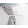 thumbnail image 6 of Decorative Metal Curtain Tiebacks - Farmhouse Wrought Iron Curtain Holdbacks - Drapery Holders for Wall - Unique Metal Tie Backs for Curtains - 2 Pcs (White Flower), 6 of 6