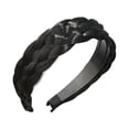 thumbnail image 4 of Diadema trenzada para el cabello, accesorio para el cabello, banda para el cabello trenzada ancha y gruesa Negro, 4 of 9